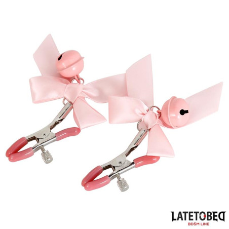 Pinzas para Pezones Lazo y Cascabel Rosa