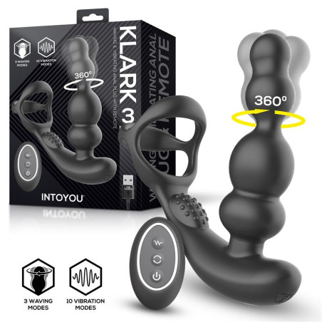 Klark Plug Anal Oscilante con Vibracion y Control Remoto