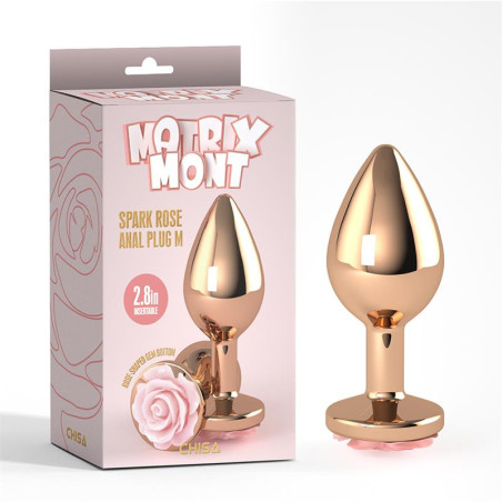 Plug Anal con Joya de Rosa Color Rose Talla M