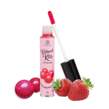 Lip Gloss Vibrant Kiss Sabor Chicle de fresa 7g