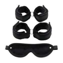 Set de Esposas Manos y Pies Negro
