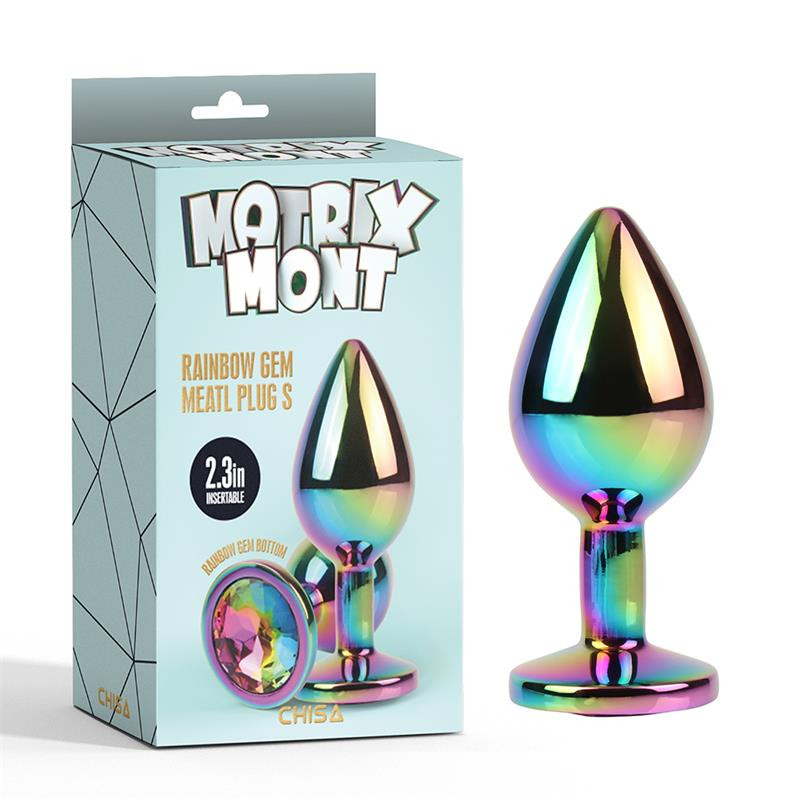 Rainbow Gem Plug Anal multicolor con Joya Talla S