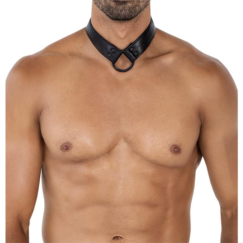 BL4CK08 C Ring Body Collar Blackleatherlike Talla Unica