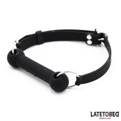 Mordaza Hueso Silicona Negro Ajustable