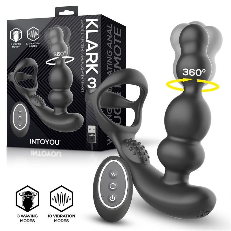 Klark Plug Anal Oscilante con Vibracion y Control Remoto
