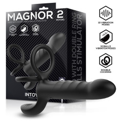 Magnor Dildo con Anillo Doble y Estimulador de Testiculos