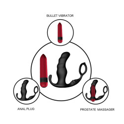 Masajeador Prostatica y Plug Anal 2 en 1 con Vibracion