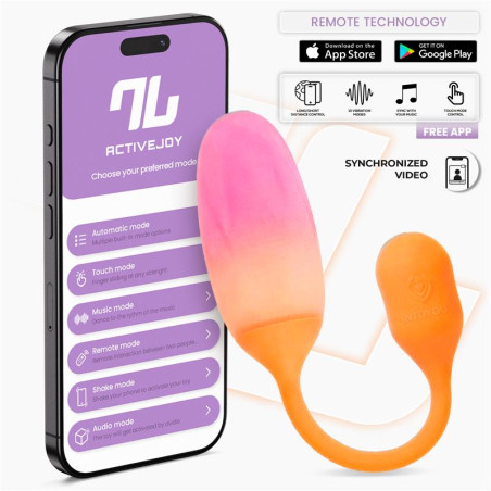 NexEgg Huevo Vibrador Silicona Doble Capa App Naranja Rosa