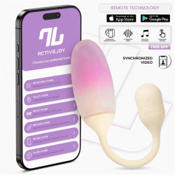 NexEgg Huevo Vibrador Silicona Doble capa App Beige Rosa