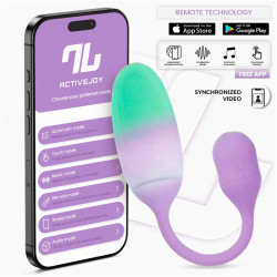 NexEgg Huevo Vibrador Silicona Doble capa con App Lila Pistacho
