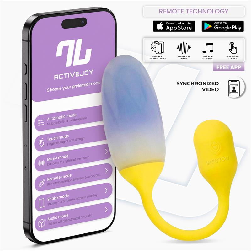 NexEgg Huevo Vibrador Doble Capa Silicona App Amarillo Purpura