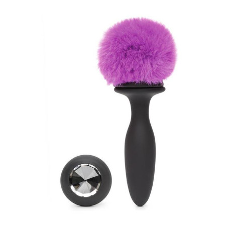 Plug Anal con Vibracion Doble Base Purpura Grande
