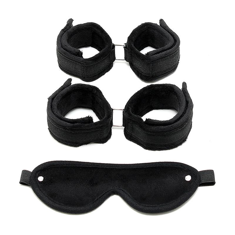 Set de Esposas Manos y Pies Negro