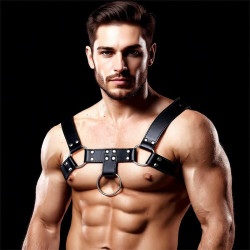 Domine Arnes Masculino para Bondage Cuero Vegano
