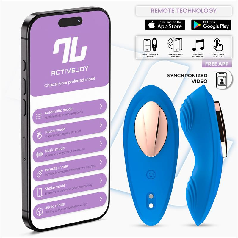 Vibrador de Braguita con APP Silicona Azul