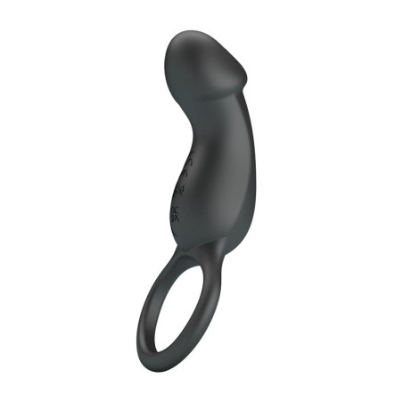 Trae Anillo Vibrador Silicona USB Negro