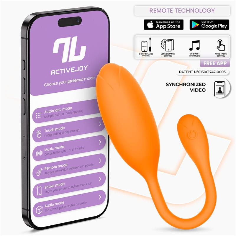 Logan Huevo Vibrador con APP Silicona Unibody Naranja