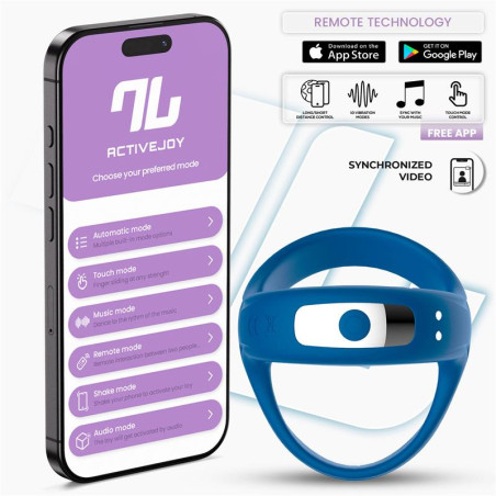 Rank Anillo Vibrador con App Azul