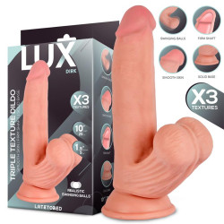 Dirk Dildo Triple Densidad con Testiculos Oscilantes 10
