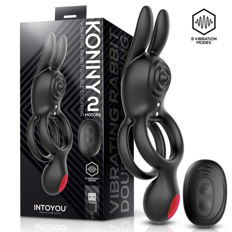 Konny Anillo Vibrador Doble con Conejito y Control Remoto