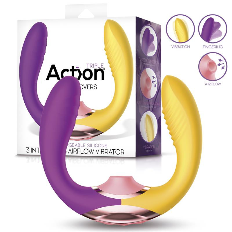Two Lovers 3 in 1 Vibrador con Finger y Succion