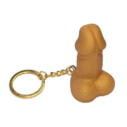 Llavero de Goma Dura Forma de Pene Dorado