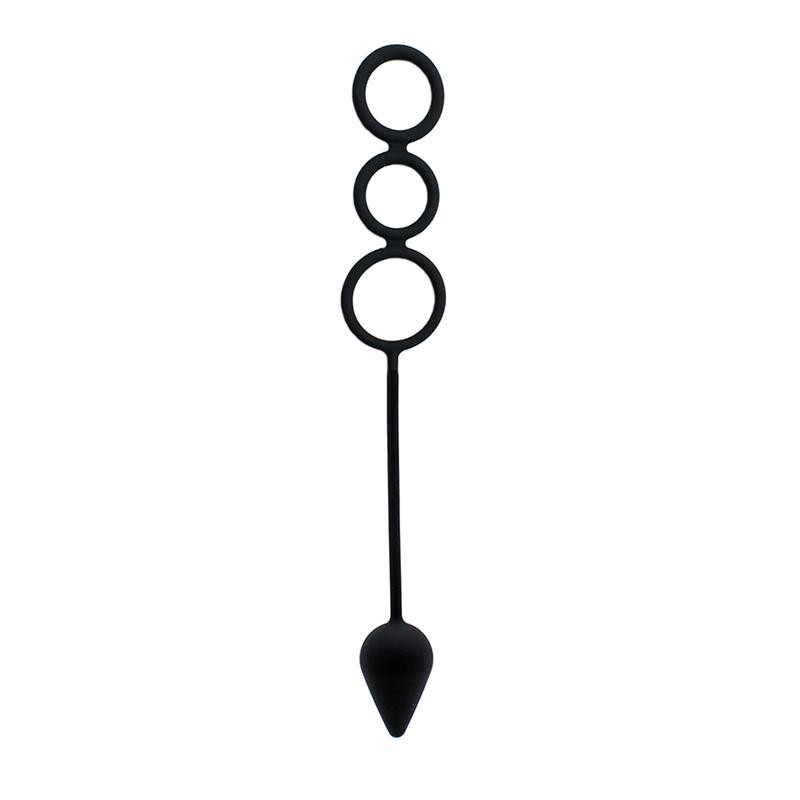 Anal Plug with Penis Rings Silicone